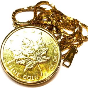 K24/K18 24金/18金 純金コイントップ付き ネックレス アクセサリー