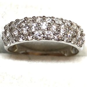 Pt900 ダイヤモンド付き プラチナ パヴェ リング 指輪 アクセサリー