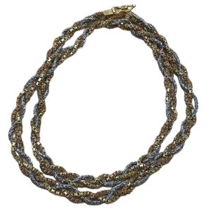 K18Pt850 ネックレス 石なし コンビ  ハーフ