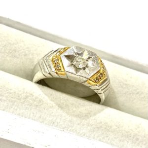 【K18Pt900ダイヤモンドコンビリング】18金・プラチナ900・ジュエリー・貴金属・アクセサリー