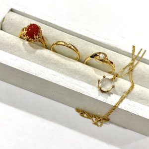 マスヤ質店◇ 珊瑚 サンゴ ダイヤ/0.36ct ブローチ K18YG