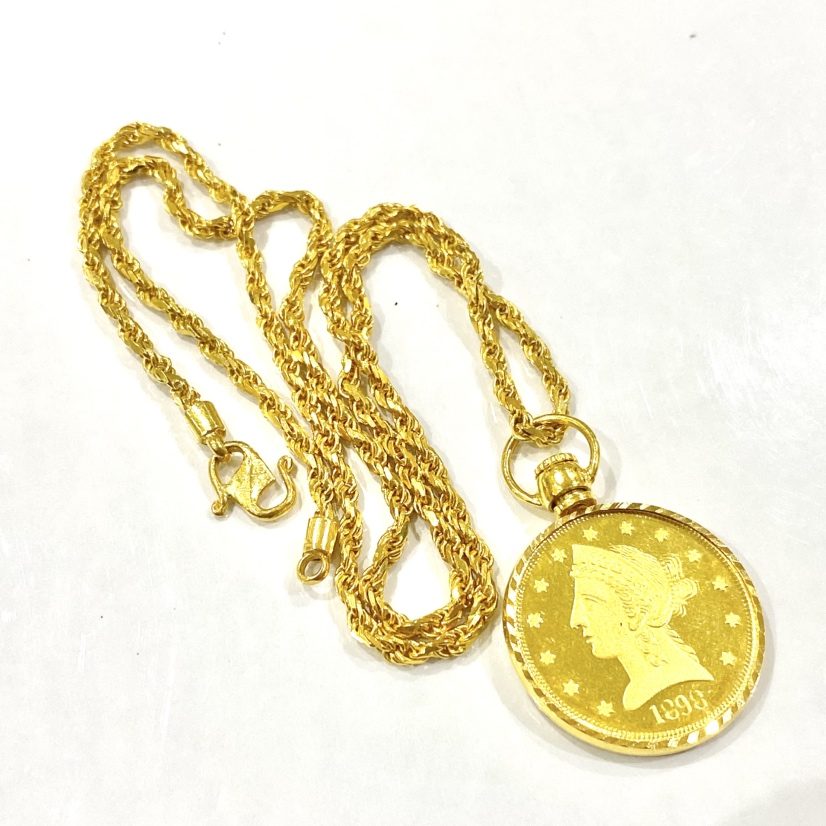 【K22コインネックレス】22金・貴金属・アクセサリー