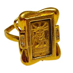 K18（18金）リング　K24（24金）インゴット付き　