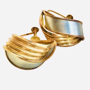 K18/Pt850　コンビイヤリング