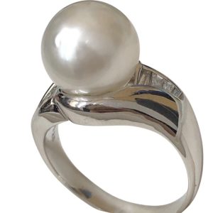 超安い品質 Pt900 真珠・ダイヤモンド付き 指輪 プラチナリング アクセサリー