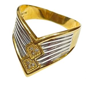 K18 Pt950 ハーフ メレダイヤ リング