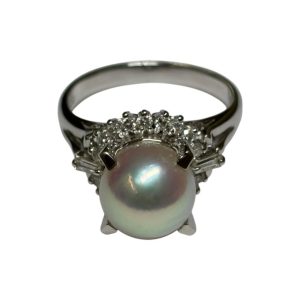 Pt850 本真珠イヤリング レディース 宝飾品 装飾品 貴金属