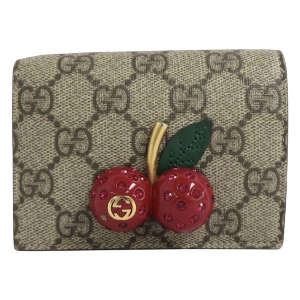 GUCCI グッチ GGスプリーム チェリー さくらんぼ 二つ折り財布