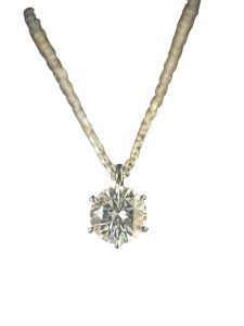 Pt900（プラチナ）ダイヤモンド付きトップ／Pt850（プラチナ）チェーンネックレス