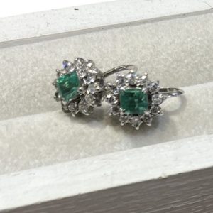 Pt900 エメラルド ダイヤ イヤリング ピアス アクセサリー ジュエリー 貴金属