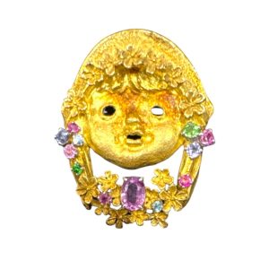 k18 /Pt900コンビ ブローチ