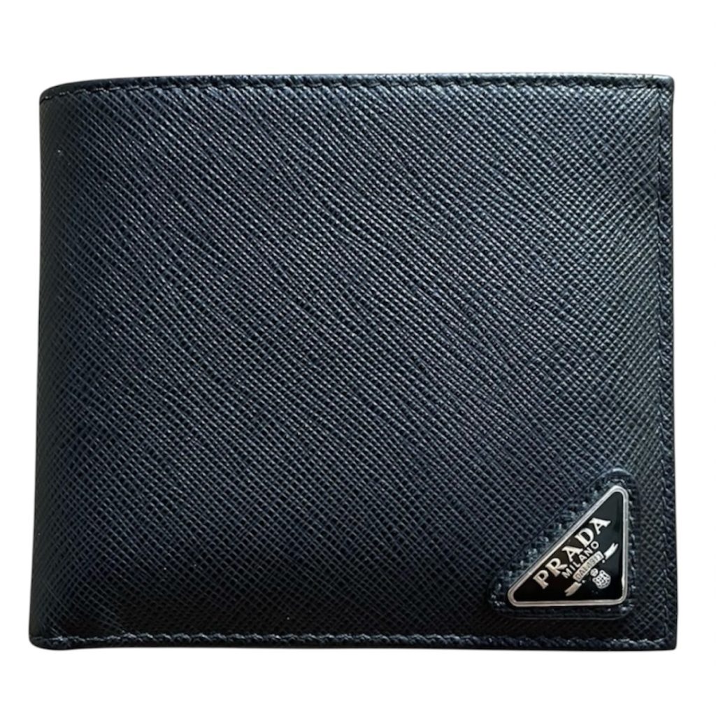 【プラダ】PRADA 二つ折り財布 サフィアーノレザー メンズ