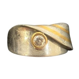 K18/Pt900（18金／プラチナ900）　ダイヤ付き　リング （指輪）　