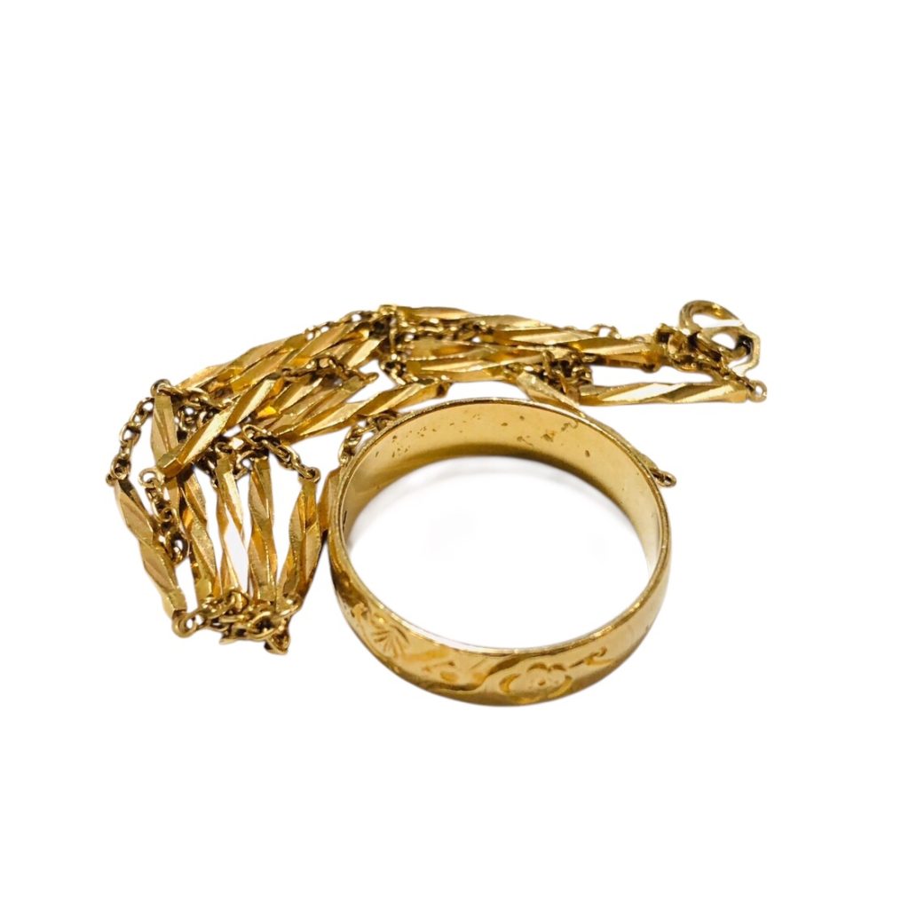 18K ITALY刻印 ネックレス、リング