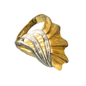 K18/Pt900 18金 プラチナ900 コンビ 金ベース リング 石あり