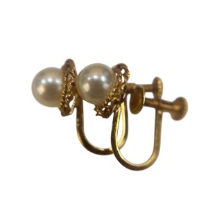 K18　イヤリング　パールつき　750　18金