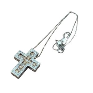 K18WG(18金ホワイトゴールド) メレ ダイヤモンド デザインネックレス