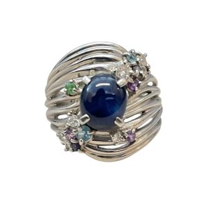 Pt900　サファイアリング　