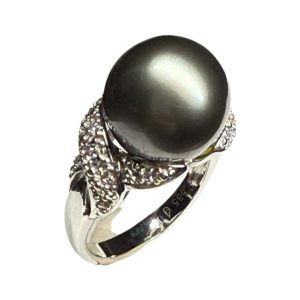 プラチナ(Pt900) ブラックパール リング(指輪)