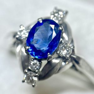 K18(18金) サファイア 1.18ct＆メレダイヤ 0.18ct付リングの買取