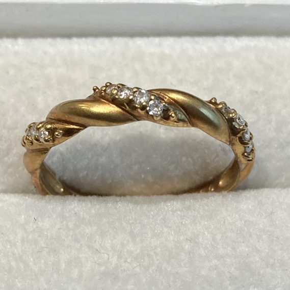 K18 18金 リング メレダイヤ 0.09ct