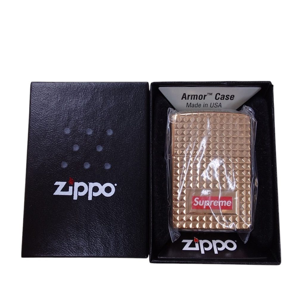 ZIPPO supreme ダイヤモンドカット 金色 ジッポ シュプリーム