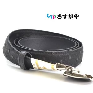 オーストリッチ レザー ベルト 年代物