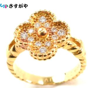 VCA ヴァンクリーフ＆アーペル ヴィンテージアルハンブラ ダイヤ リング K18 750 金