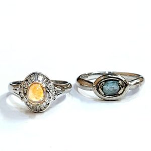 プラチナ900 (Pt900) ファイアオパール アクアマリン リング 指輪 ジュエリー | 根室市朝日町