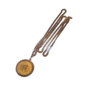 K24/K18 コイントップ付きネックレス