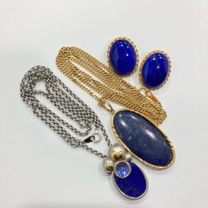 K18 ラピスラズリ/メレダイヤ0.03ctリング 9号サイズ 指輪 指環 Lapis Lazuli K18/Pt900ラピスラズリ ダイヤモンドリング (NO