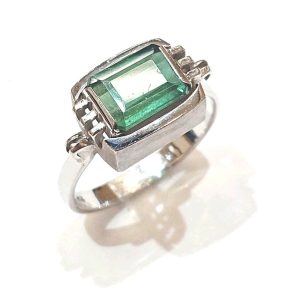 K14WG エメラルド デザインリング