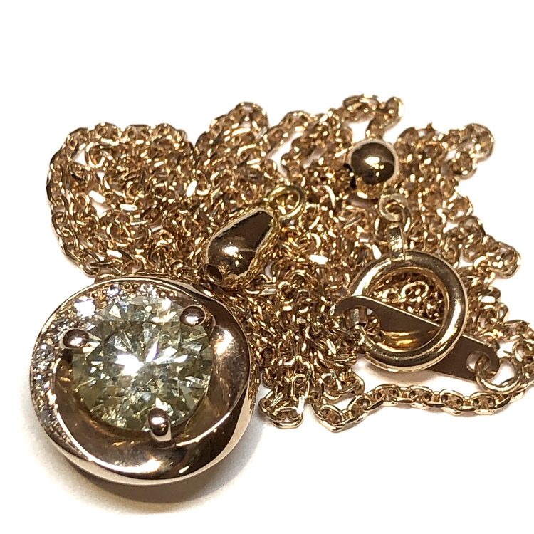 K18 18金 ダイヤモンド付き ネックレス アクセサリー