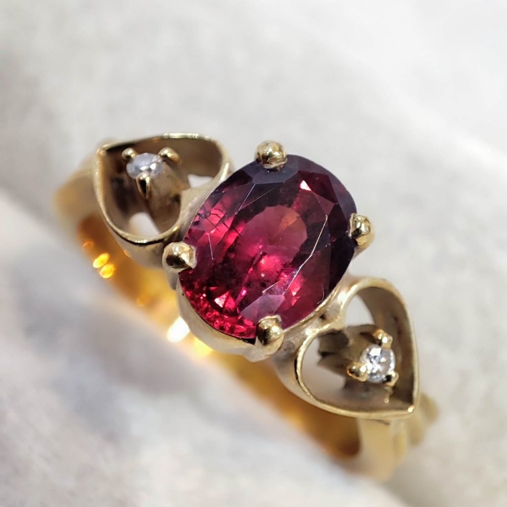 K18 750 18金 ルビー(メレダイヤ付) リング ジュエリー アクセサリー 貴金属
