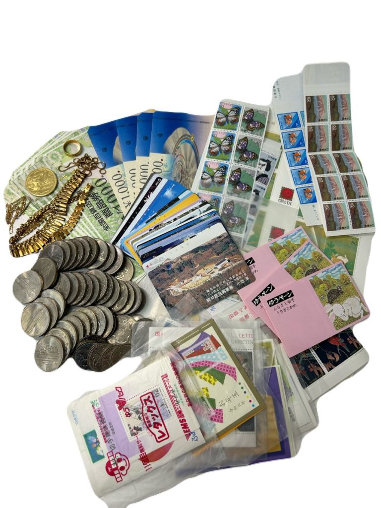 K24 K18 金貨 ゴールド ネックレス 指輪/記念硬貨/ギフト券 商品券/テレフォンカード/切手おまとめ ◎埼玉県日高市馬引沢からお越しのお客様