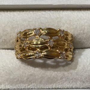 K24 金24 石あり リング 指輪
