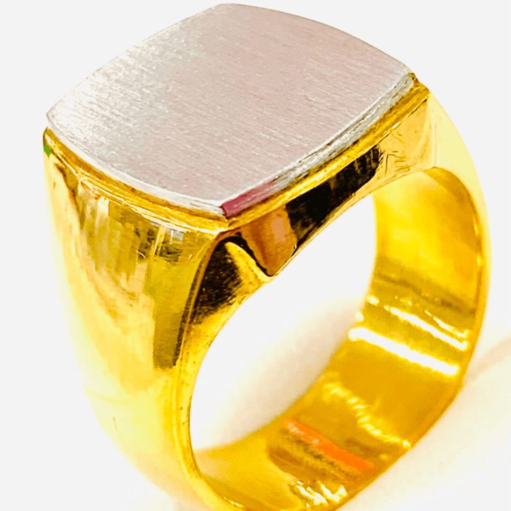 K18 Pt850 金プラチナコンビ印台リング アクセサリー