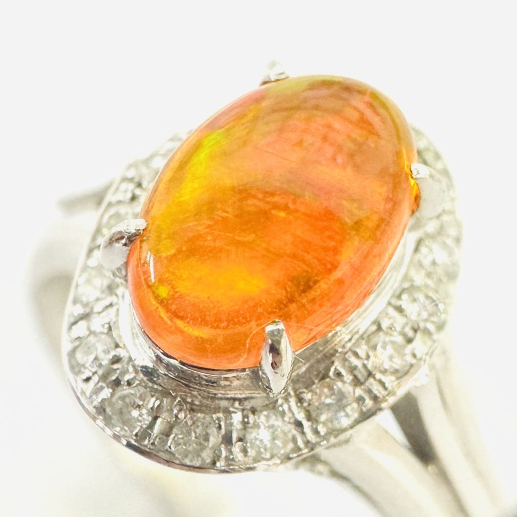 メキシコオパール1.34ct Pt900 プラチナ リング