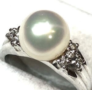 Pt900 プラチナ パール リング 指輪