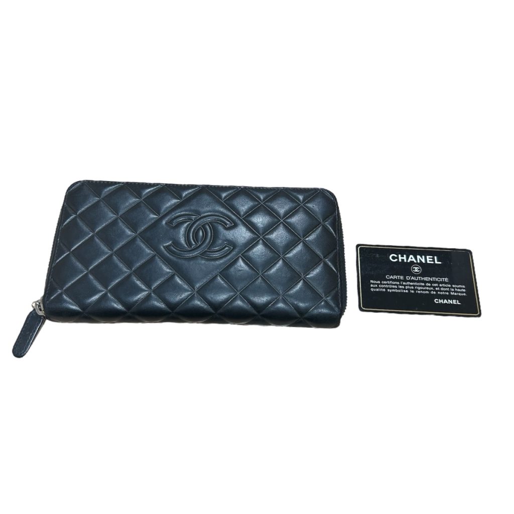 CHANEL シャネル ココマーク マトラッセ ラムスキン 財布