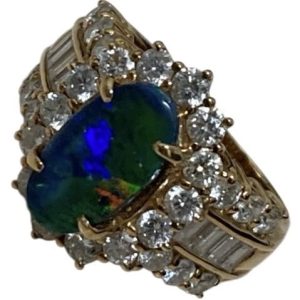 K18 ブラックオパール リング