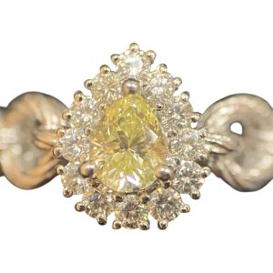 Pt900 イエローダイヤモンド リング 指輪