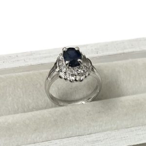 Pt900 プラチナ リング サファイア ダイヤ ジュエリー 貴金属