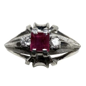 プラチナ(Pt850) リング(指輪 )ルビー メレダイヤ