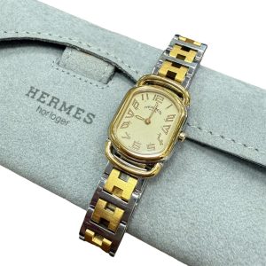 HERMES エルメス ラリー ゴールド文字盤 レディース腕時計