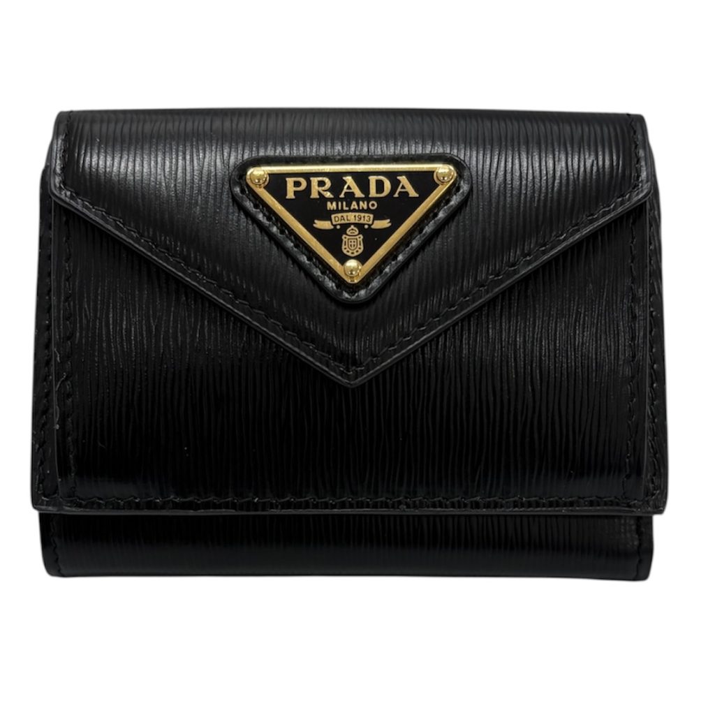PRADA プラダ 三つ折財布 VITELLO MOVE NERO サフィアーノレザー