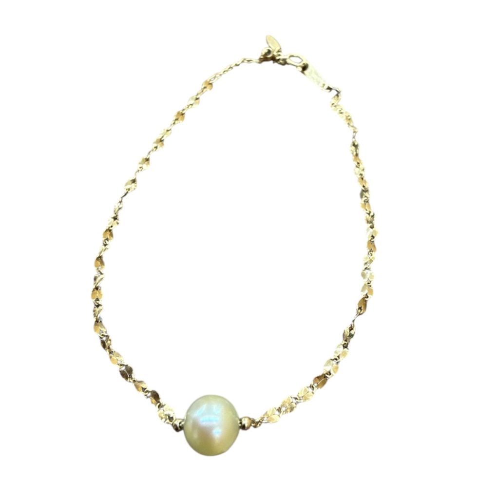 K10 10金 ブレスレット パ-ル付き
