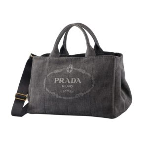 PRADA(プラダ) カナパ デニム ショルダー付きトートバッグ