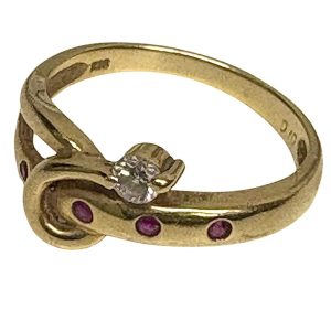 K18 ルビー メレダイヤ リング