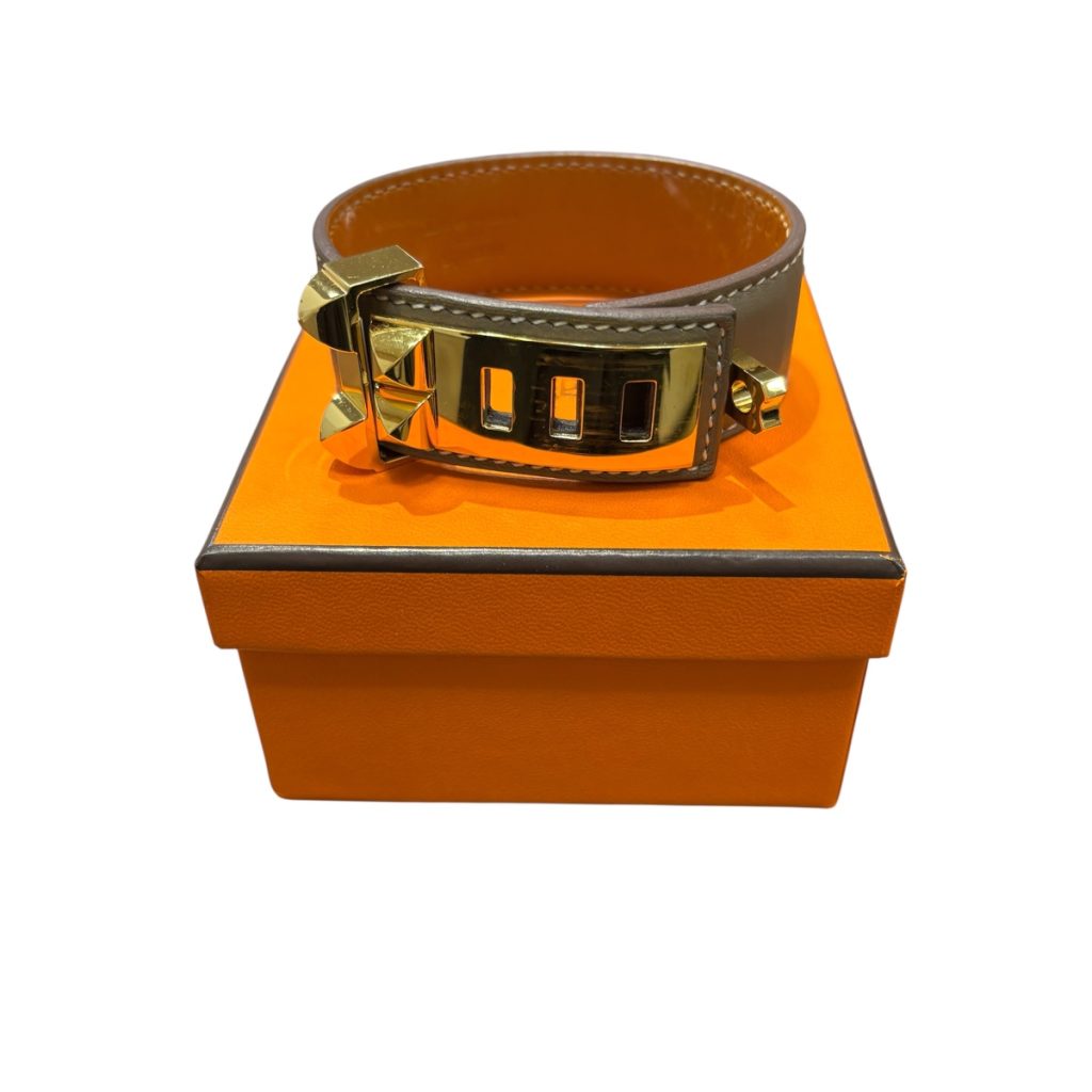 エルメス Hermès ブレスレット コリエ ド シアン24 エトゥープ GD金具